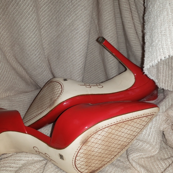 EUC SEXY Red Jessica Simpson Prizma Pump Sz 9 - Picture 8 of 11